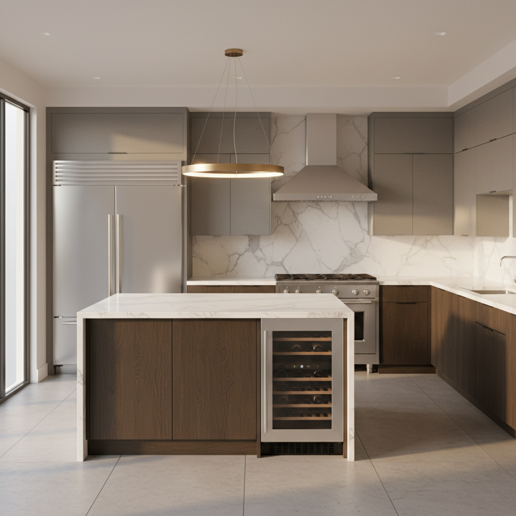 Luxury modern kitchen with premium appliances